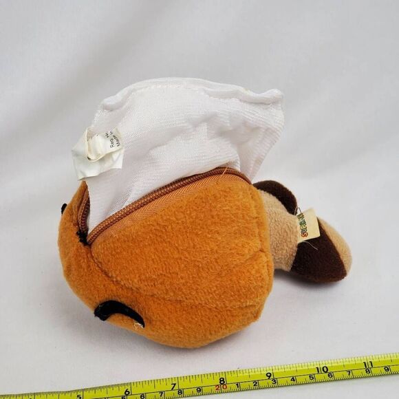 Official Nintendo Super Mario Bros Goomba 7" Mushroom Stuffed Plush Zipper Pouch - Picture 4 of 4